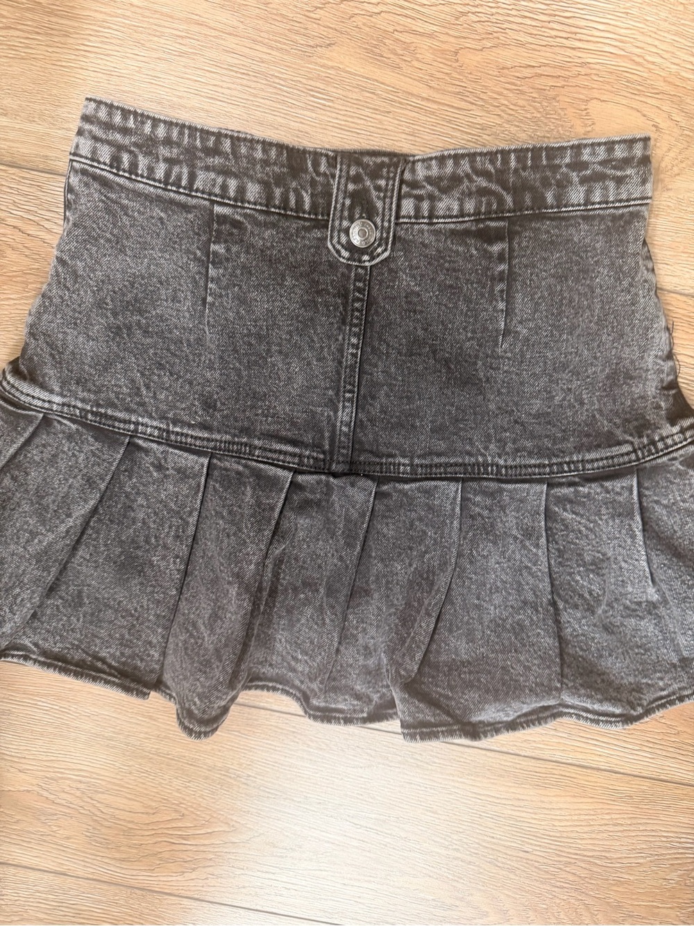 wild fable high rise pleated Black Washed Denim Pleated Mini Skirt 0317 - Picture 4 of 4